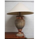 Urn style table lamp with shade