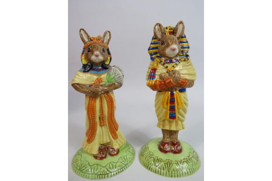 2 Royal Doulton Bunnykins International collectors club figurines Tutankhamun and Ankhesenamun. With - Image 2 of 7