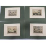 Four hand tinted prints of Shooting by H . Aitken, Early 1800's ,
