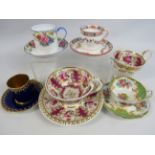 Selection of Coffee cups and Saucers by Mintons, Coalport, Paragon and Aynsley etc.