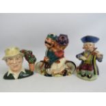 Royal Doulton The Gardner toby jug, Beswick Midship man toby jug and a Shorter and son Daisy Belle