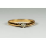 9ct gold vintage diamond solitaire cathedral setting ring (1.8g) 2045400