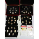 Two Boxed sets of 24ct gold plated UK coin sets plus Changing face of Britians Coinage. See photos.