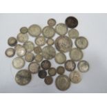 Good selection of UK pre 1920 silver coins, most Victorian plus others.