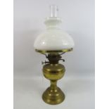 Vintage Duplex oil lamp with milk glass shade.