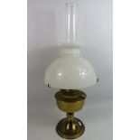 Aladdin vintage oil lamp with white glass shade.