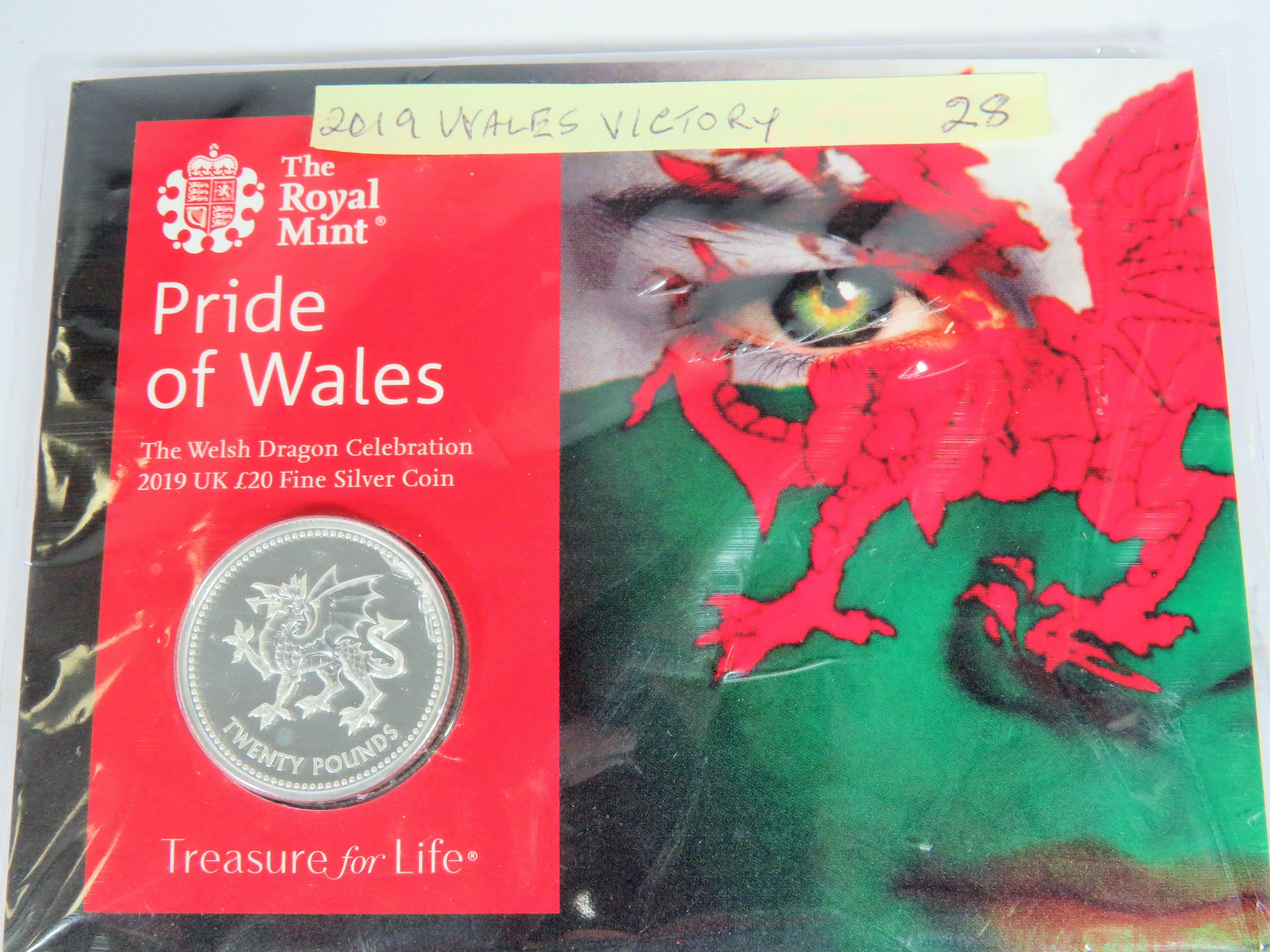 Royal Mint 'Pride of Wales' .999 Fine Silver £20 Coin together with a Royal Mint 100th Anniversary