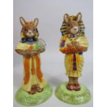 2 Royal Doulton Bunnykins International collectors club figurines Tutankhamun and Ankhesenamun. With
