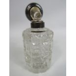 Birmingham sterling silver 1913 silver topped glass scent bottle.