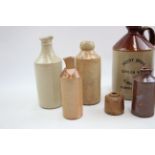8 x Assorted Vintage SALT GLAZED STONEWARE Inc Doulton Square Neck Ink Bottle 630499