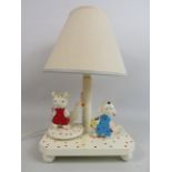 Vintage Italian Sevi childs wooden table lamp.