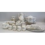 Royal Albert Silver Maple Teaset / Dinner set over 75 pieces.