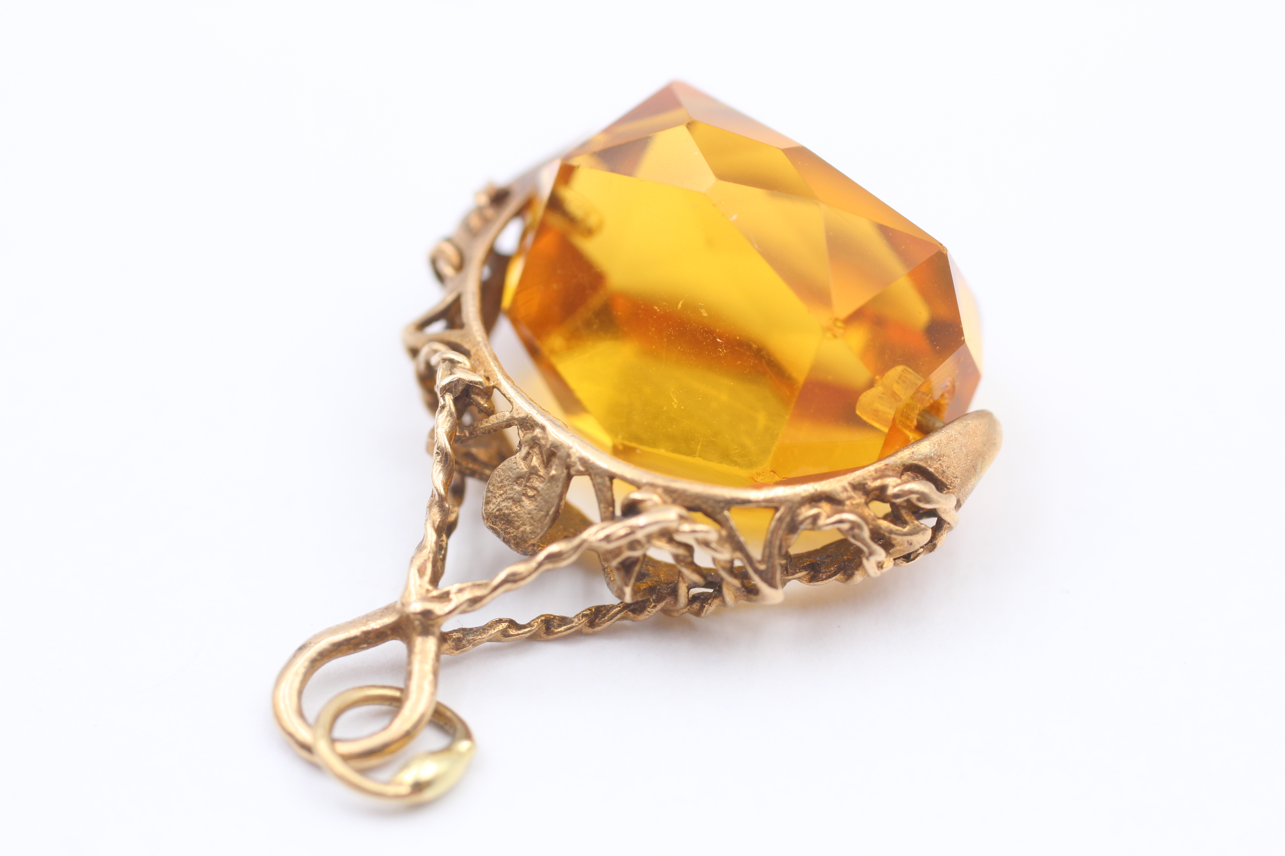 9ct Gold Vintage Citrine Spinner Fob Seal - Image 3 of 4