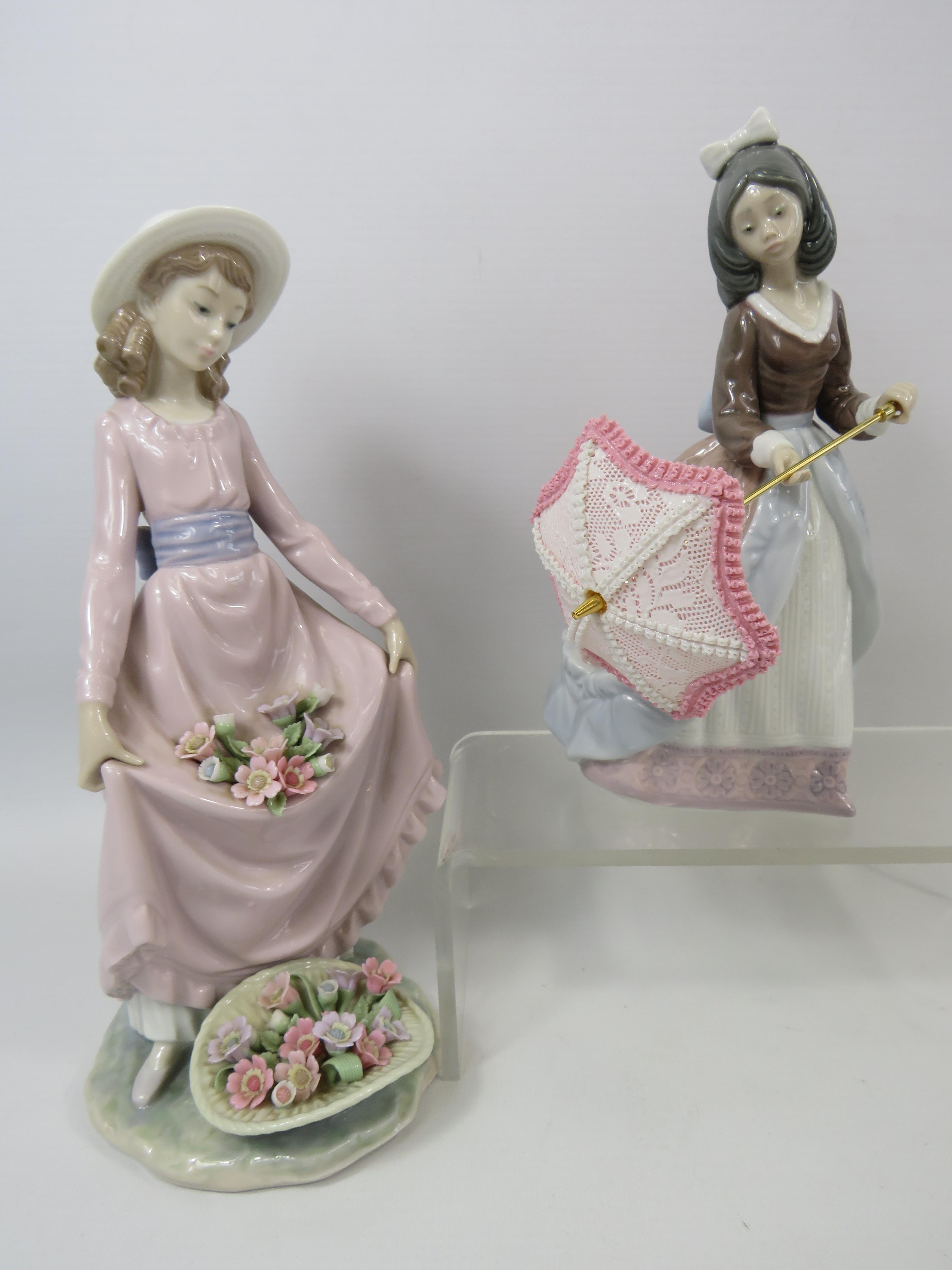 2 Lladro figurines, Jolie (with box) and Girl with flowers (some slight chips on petals). - Image 4 of 4
