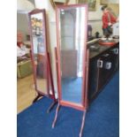 Bevelled glass cheval mirror in good order. See photos.