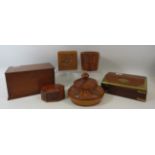 Selection of wooden keepsake / trinket boxes etc.
