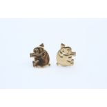 9ct Gold Pig Stud Earrings