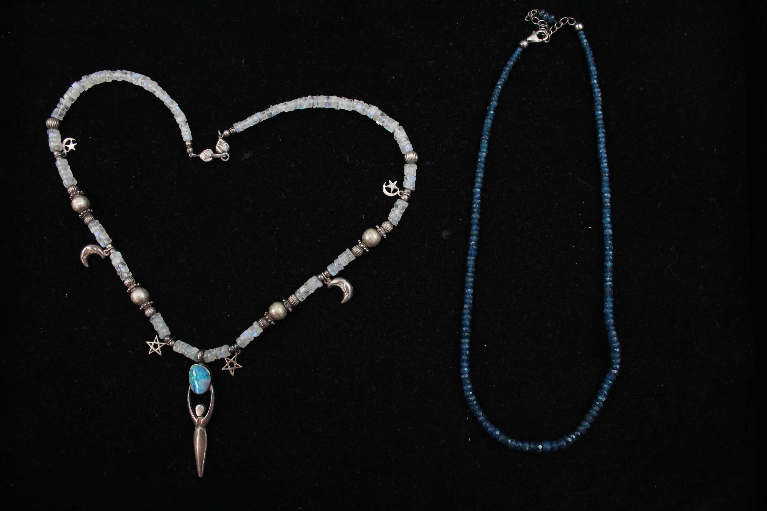 2 X .925 Clasped Gemstone Necklaces