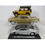 Kyosho 1:18 Scale Landrover Defender 90, Acme 1957 Oldsmobile, plus a Jaguar XK220. In Ex Display