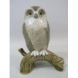 Lladro Owl standing on a branch figurine, approx 12cm Tall