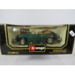 Burago 1:18 Scale Die Cast Model of a 1961 Porsche 356 B Cabriolet. Original box. Ex Display Cond