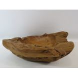 Large Teak Root wooden bowl, approx 15" by 13.5".
