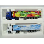 Two Die cast 1:50 Scale models by Joal of Articulated Lorries. Original box and packaging. Ex dis