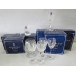 6 Royal Doulton richmond wine glasses and 6 georgian tumbers all boxed.