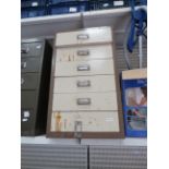 Bisley 6 drawer metal cabinet.