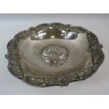 925 Greek silver dish decorated with a long boat standing on 3 legs, 279 grams.