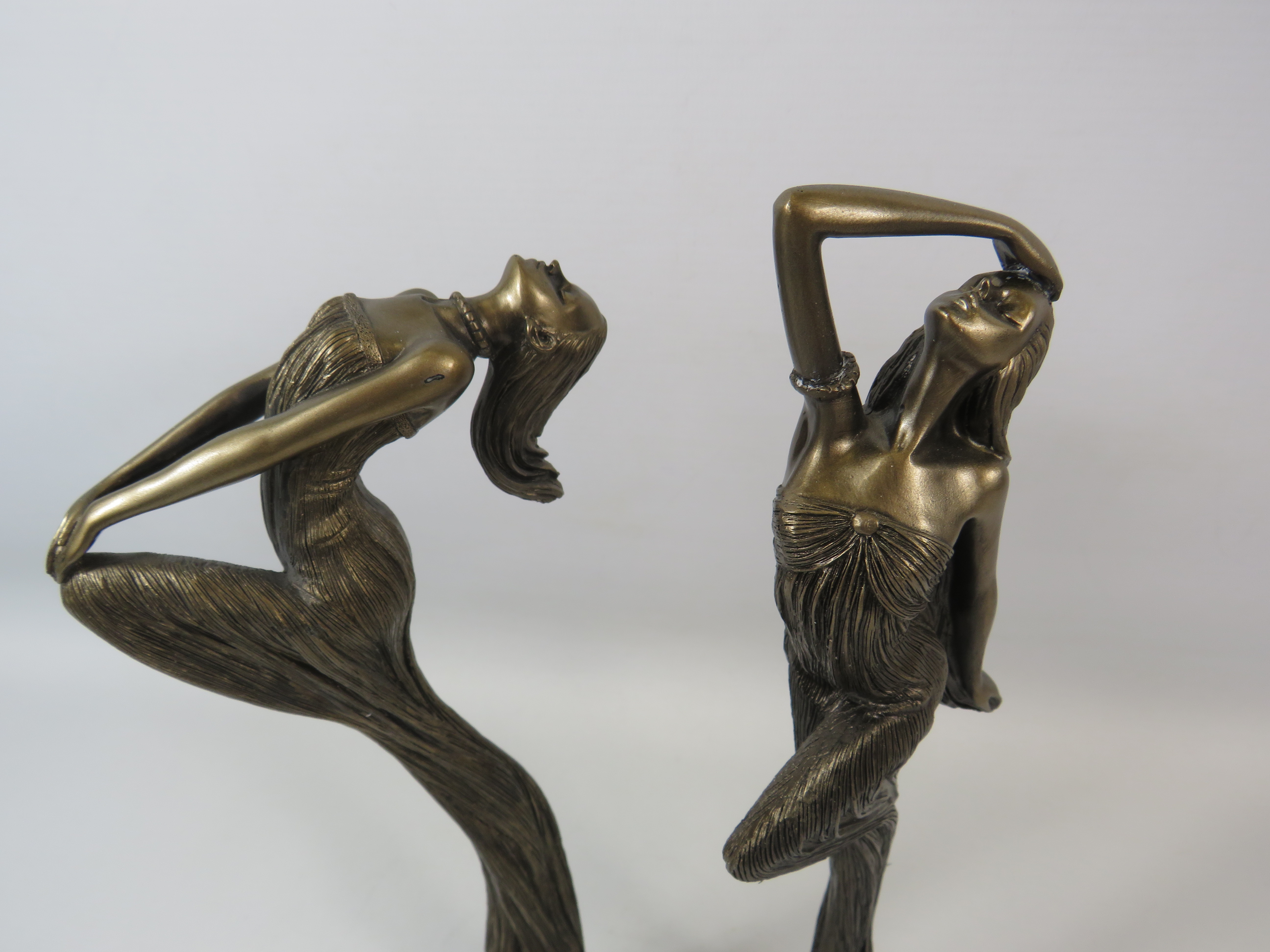 Pair of Art nouveau style figurines, approx 36cm tall. With boxes. - Image 2 of 2
