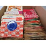 Box containing a very large quantity of 45 singles.