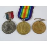 WW1 Victory Medal awarded to 10632 PTE C Webster RAMC plus 2 commemative medals