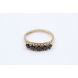 9ct Gold Sapphire Five Stone Gypsy Setting Ring