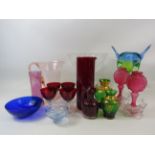 Large selection of art glass including Cranberry and Chribska etc.