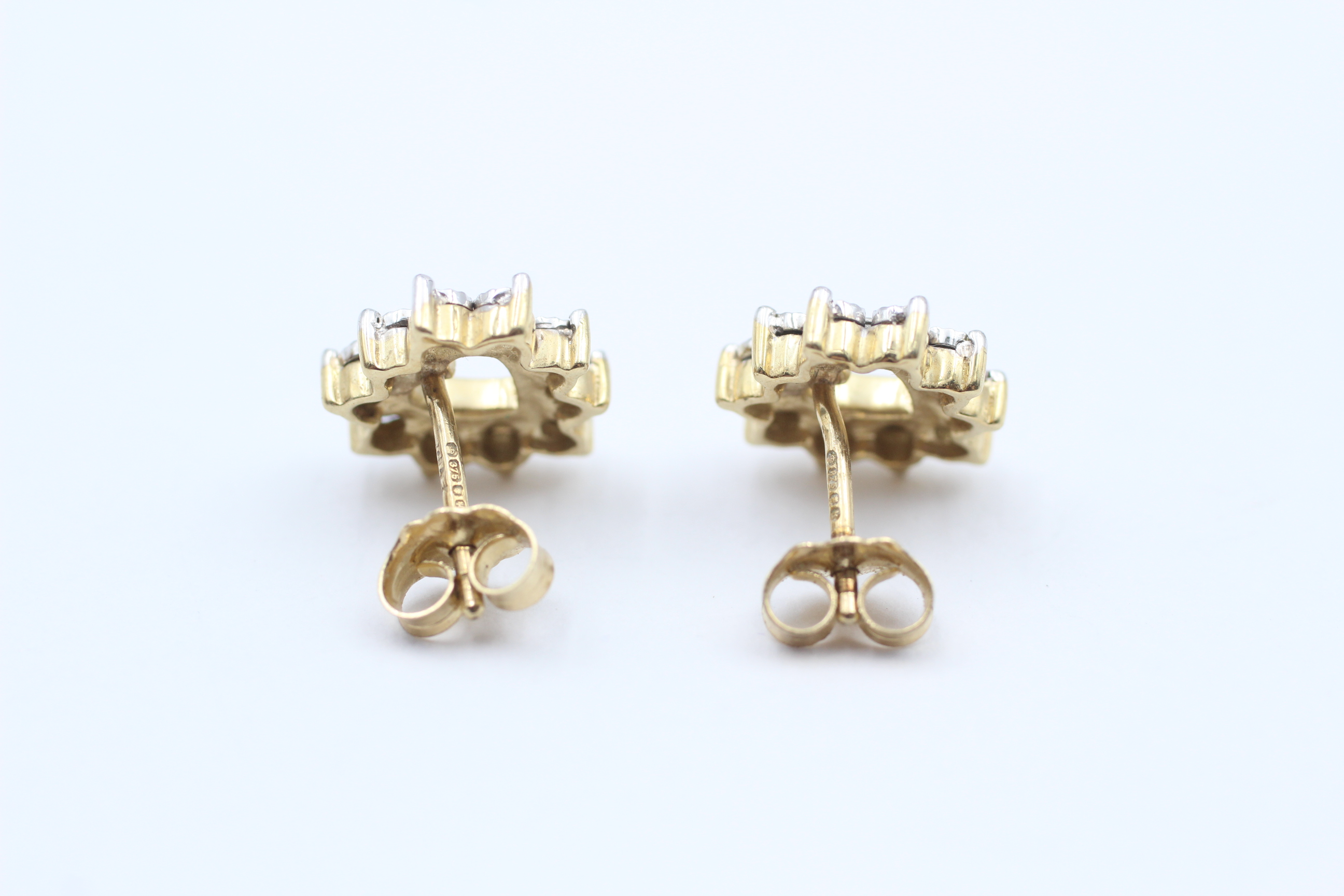 9ct Gold Diamond Set Heart Earrings - Image 3 of 4