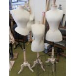 Three dress display dummies built for Victorian and Edwardian ladies costumes. All height adjustab