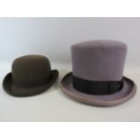 New York Hat company top hat size XL and a Bowler hat size L.