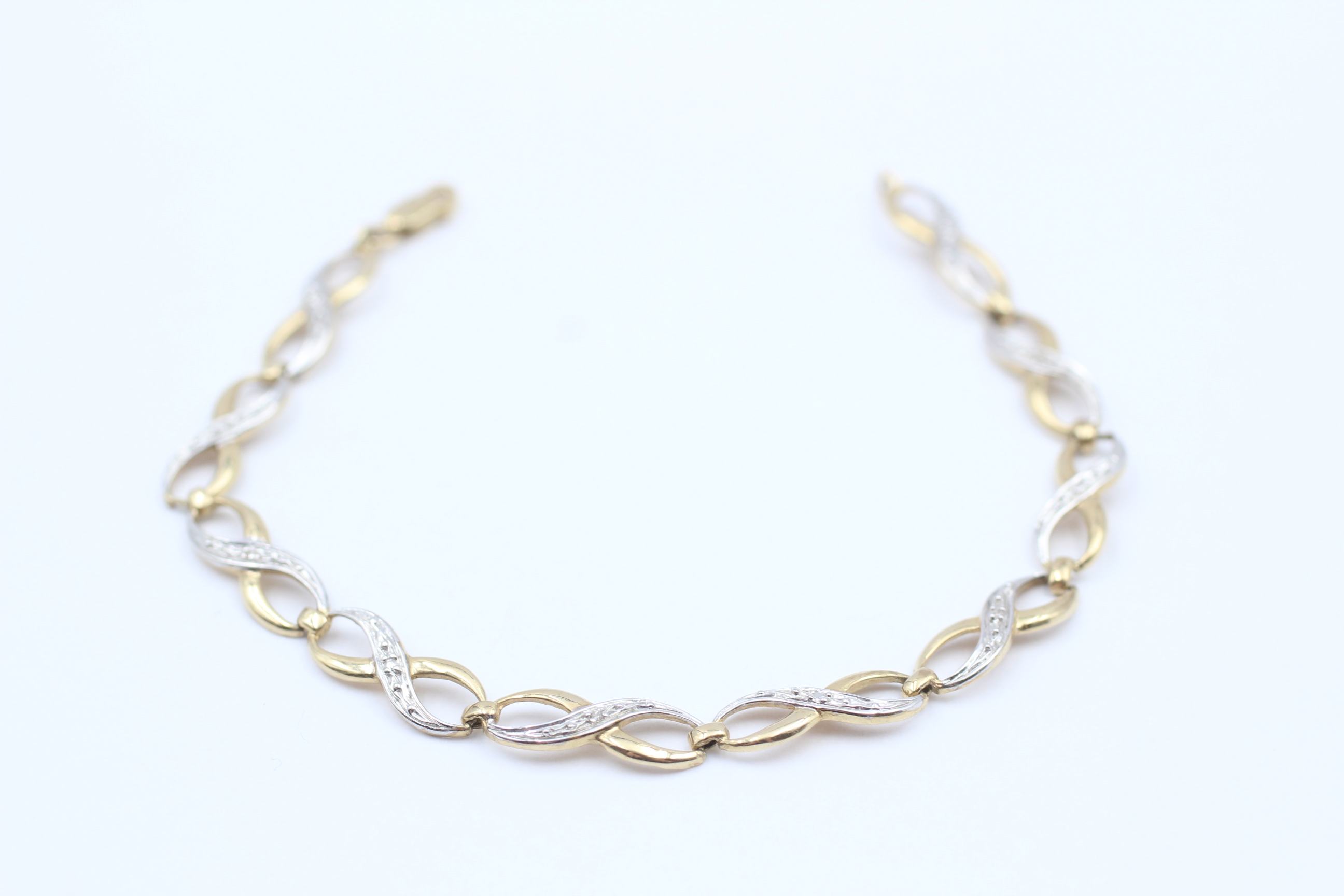 9ct Gold Diamond Infinity Link Bracelet