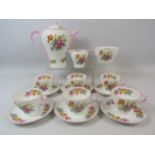 Shelley Pink floral coffee set 15 pieces in total.