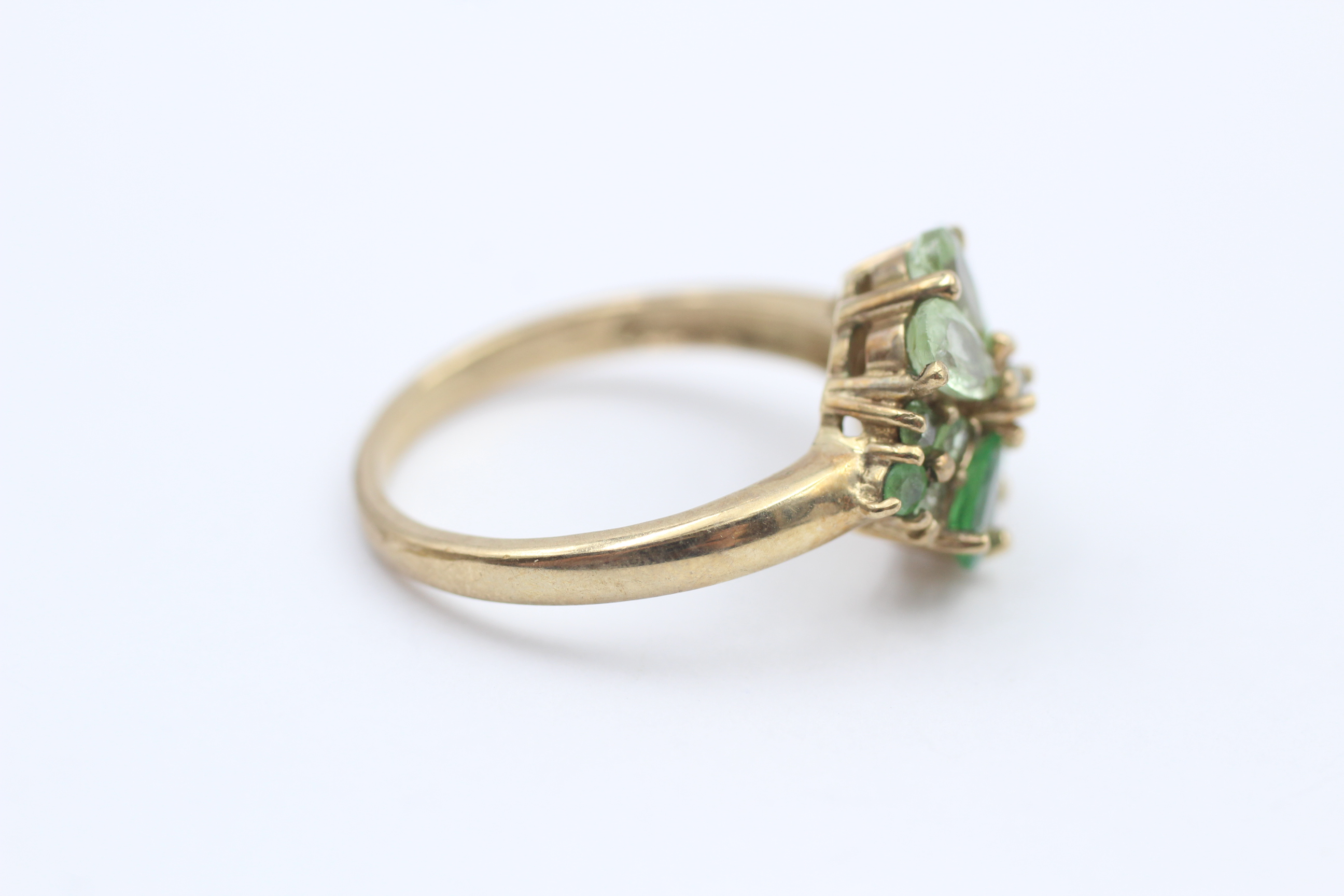 9ct Gold Green Gemstone Cluster - Image 4 of 4