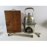 Antique Bronchitis Kettle with wooden case.