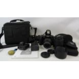 Nikon d80 digital camera with 18-55 & 55-200mm lenses and accessories.