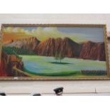 Oil on board of a mountain scene and woods. Signed by 'Griff' See photos.