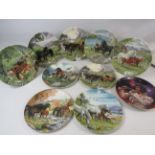 Nine ltd edition decorative plates showing ponies. Plus Elvis plate. See photos.