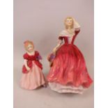 Rare Paragon small figurine 'Miss Pamela' 5 inches tall in good order along with one other larger pa