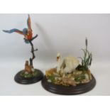 2 Country Artists sculptures "First Outing" and a King fisher.