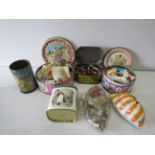 Selection of vintage tins and a large quantity of vintage buttons etc.