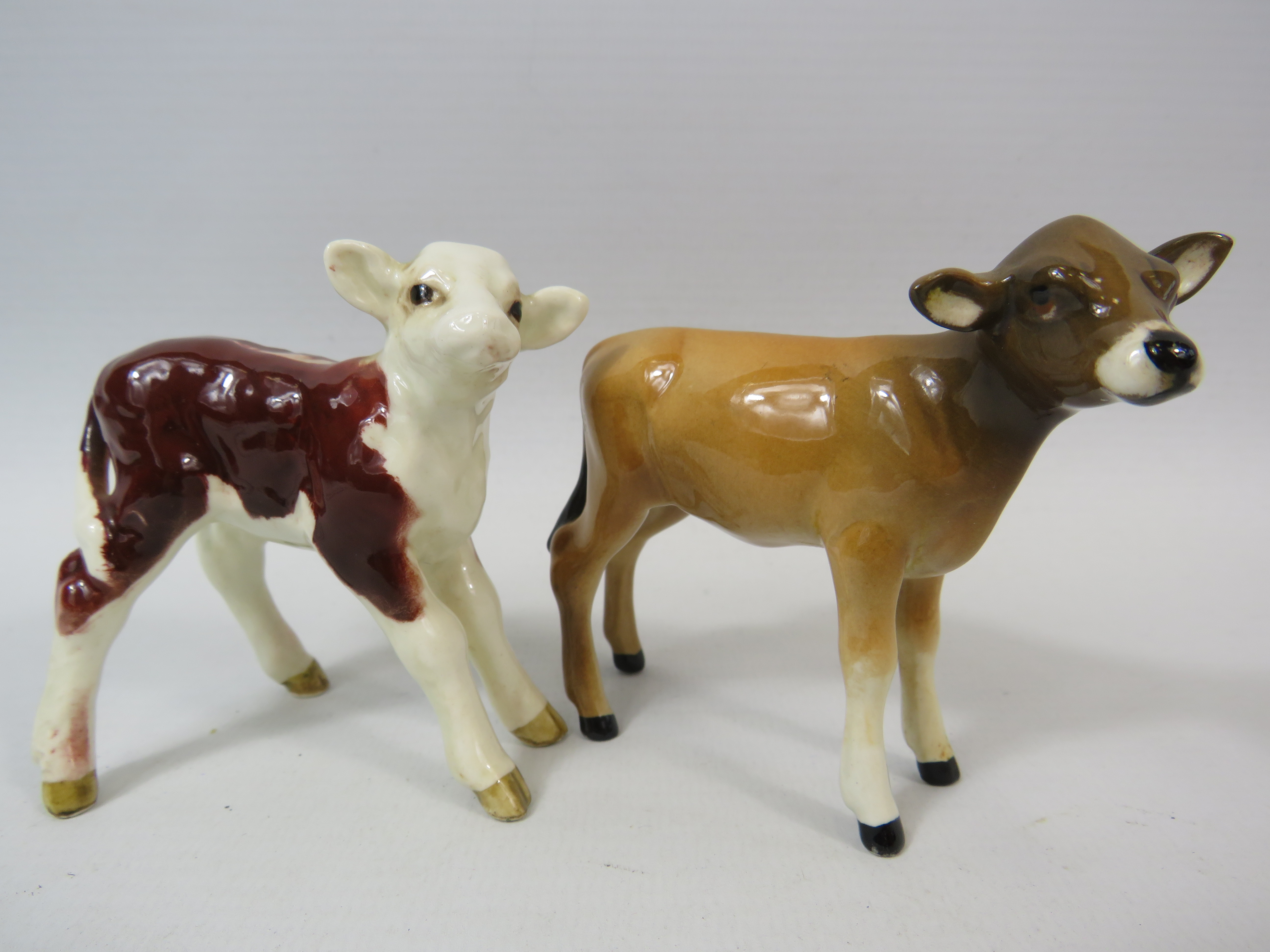 2 Rare Beswick Calves, Jersey calf and Hereford Calf.