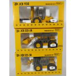 Three JCB Precision 1:35 Scale Die Cast metal models of Industrial and Farm machinery. Boxed, Ex di